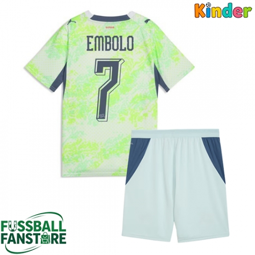 Schweiz Breel Embolo #7 Replik Auswärtstrikot Kinder WM 2026 Kurzarm (+ Kurze Hosen)